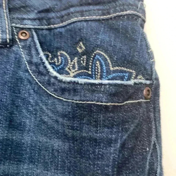 Rare moto London vintage Y2K low rise, flare leg, medium weight,distressed jeans - Picture 6 of 13